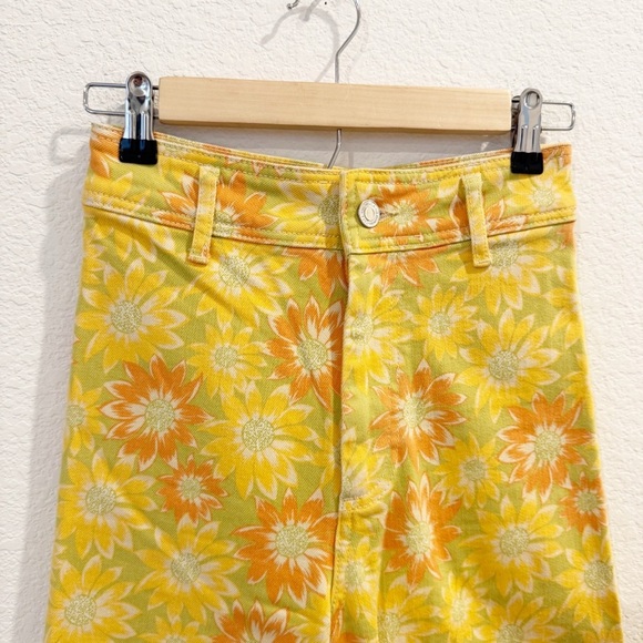 ZARA- The Marine Straight Sunflower Yellow Jeans - Size 2 - Picture 2 of 9